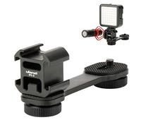 ULANZI Select PT-3 Triple Cold Shoe Mount Adapter Extension Bar for Zhiyun Smooth 4 DJI Osmo Pocket Osmo Mobile 3 Feiyutech Vimble 2 3-Axis Gimbal Accessories, Black