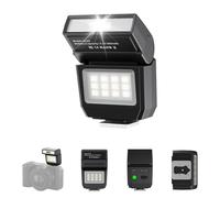 ULANZI SL03 Mini Camera Flash with Video Light, GN8 6500K Camera Speedlite Flash Units, 90° Adjustable, 4 Power Levels (1/8~1/1), Universal Single Contact Hot Shoe for Sony/Canon/Fuji DSLR, Black