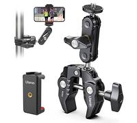 Ulanzi Super Clamp Camera Clamp Mount with Phone Holder and 360° Ballhead Magic Arm Adapter with 1/4" & 3/8" Thread