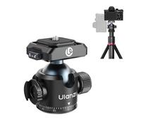 Ulanzi T100 Ball Head, Tripod Ball Head Mount 1/4 & 3/8 inch with Uka Quick Release Plate & Cold Shoe, 360° Rotating Panoramic Ball Head for DSLR Camera,Tripod,Monopod,Slider,Camcorder, 13lbs/6kg Load