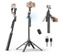 Ulanzi TT23 Auto Face Tracking Tripod for Smartphones, 165cm Cell Phone Selfie Stick, 360° Rotation Tripod with Bluetooth Remote & Gesture Control, Selfie Stick for iPhone/Action Camera