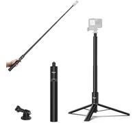 ULANZI TT52 59in Invisible Selfie Stick Tripod, Extendable Pole Selfie Stick Handle Grip Compatible with DJI OSMO Pocket 3 Insta 360 x5 x4 x3 w Adapter for Action Camera Hero 13 12 11 10 9 8 7 6 5
