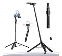 ULANZI TT88 Magnetic Tripod for iPhone, 57" Extendable Selfie Stick with Remote, 2-in-1 Phone Clip & Dual Cold Shoe Mounts - Lightweight Phone Tripod Stand for Vlogging, Travel, Video Recording