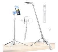 ULANZI TT88 Magnetic Tripod for iPhone, 57" Extendable Selfie Stick with Remote, 2-in-1 Phone Clip & Dual Cold Shoe Mounts-Lightweight Phone Tripod Stand for Vlogging, Travel, Video Recording