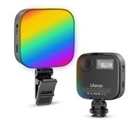 ULANZI U60 RGB Video Lights Black LED Camera Light 360° Full Color Portable Photography Lighting w Quick Release Cold Shoe Adapter and Clip, 2500mAh Rechargeable CRI 95+ 2500-9000K Dimmable Panel Lamp