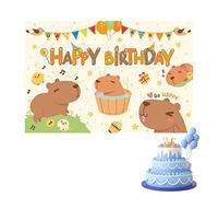 ulapithi Birthday Capybara Ceremony Sign, Happy Birthday Banner, Happy Birthday Decorations, Cartoon Animal Banner With Alphabet, Cartoon Animal Banner, Happy Birthday Backdrop