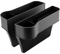 ulapithi Car Seat Gàp Filler 2 Pack, Gaps Organiser, Side for Driver & Passenger Seat, Pu Leather Storage Box, Organizers and Front Organizer Black