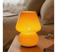 ULAROOM Battery Operated Mushroom Lamp-Vintage Small Table Lamps with Timer, Cordless Battery Powered Bedside Lamp for Bookshelf/Bedroom/Kitchen/Living Room/Shelf/Entryway Decor Aesthetic,Orange