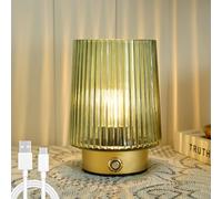 ULAROOM Cordless Lamp Rechargeable Battery Operated lamp, Glass Small Table lamp - Portable Dimmable Brightness Touch Wireless Bedside Lamp for Bedroom Kitchen Dining Home Living Room Decor Grey