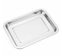 Ulawellor Set of 2 Rectangular Stainless Steel Plate Set, Camping Serving Plates, Reusable Dinner Plates, Metal Tray for Barbecue, Buffet, Picnic, (L)