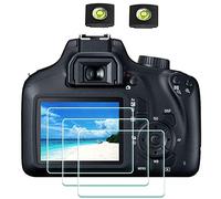 ULBTER 4000D Screen Protector Appliable for Canon EOS 4000D 3000D Rebel T100 Camera & Hot Shoe Cover [2+3 Pieces], 0.3mm 9H Hardness Tempered Glass Cover Anti-Scrach Anti-Fingerprint Anti-Bubble