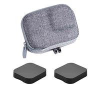 ULBTER Mini Storage Bag Case for GoPro Hero13 Hero12 Hero11 Hero10 Hero9 Hero8 Black + GoPro Hero 12 11 10 9 8 Rubber Lens Cap Cover, Carrying Grey Box Accessory for Go pro [2+1 Pack]
