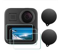 ULBTER Screen Protector for Gopro MAX/Max 2025 + Lens cap [3+2Pack] | Tempered Glass for Go pro MAX 1/ Max 2025 360 Camera [Not for Max 2] + Lens cover 0.3mm 9H Hardness Anti-Scrach Anti-Bubble