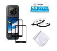ULBTER Screen Protector for Insta360 X6 + Premium Lens Guards +Clean Wiper | 2 LCD Tempered Glass Screen Protector + 1 set Front & Rear Optical Glass Lens Cap Cover + 1 Microfiber Cleaning Wiper