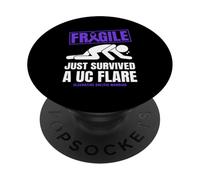 Ulcerative Colitis Awareness Funny IBD Warrior Life PopSockets Adhesive PopGrip