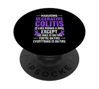 Ulcerative Colitis Awareness Funny IBD Warrior PopSockets Adhesive PopGrip
