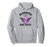 Ulcerative Colitis Is A Daily Battle Purple Ribbon Awareness Pullover Hoodie