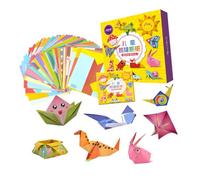 ULDIGI 1 Box Colorful Origami Paper Folding Kit for Creative Cartoon Animal Handicraft Papers Basic Edition Safe DIY Crafts for Art Projects and Activities