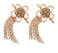 ULDIGI 1 Pair Shoe Tassel Decoration Cloth Tassel Ornament Rhinestone Design Alloy Crystal Not Easy to Peel off Female Friends Daily Life 2.48x1.14x0.20in