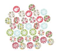 ULDIGI 100pcs Cartoon Christmas Buttons Mixed Style Handcraft Sewing Buttons for Crafts Knitting and Decoration Two Design for Apparel Home Decor and Festive Projects