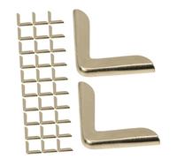 ULDIGI 100pcs Gold Metal Corner Protectors Diary Scrapbooking Edge Guards for Notebooks Photo Albums Vintage Triangle Covers Brass