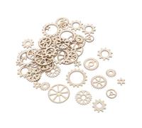 ULDIGI 100pcs Wooden Gear Wheels DIY Craft for Painting and Home Decoration Mixed Wooden Cogs for Puzzle Creation Scrapbooking and Family Fun