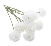 ULDIGI 10pcs Artificial Chrysanthemum Ball Flowers White Faux Single Stem for Home Office Wedding Party Decor DIY Centerpieces with Bendable Stems and Wire Material