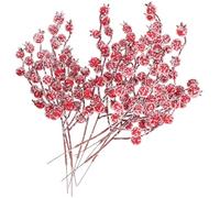 ULDIGI 10Pcs Artificial Red Berries Picks Simulation Tree Branch for Christmas Home Decoration Evening Festive Decorative Flower Ornaments for Weddings