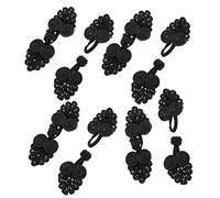 ULDIGI 10pcs Black Cheongsam Buttons Handmade Decorative Clothes Buttons for Sewing Chinese Style Closure Knots for Traditional Costumes