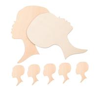 ULDIGI 10Pcs Blank Wood Cutouts African Female Head Shape Easy to Paint Wooden Slices for DIY Crafts Lightweight Unfinished Wood Decor for Art Projects and Handicraft