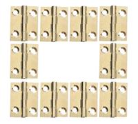 ULDIGI 10pcs Brass Cabinet Door Hinges for Wood Boxes and Closet Doors, Heavy Duty Reliable Function with Classic Golden Finish, for Bathroom and Woodworking Craft Projects