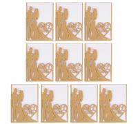 ULDIGI 10pcs Creative Wedding Card 3d Pop up Hollow-out Design Golden Paper Material for Wedding Day Vows Card in Delicate Style