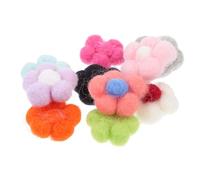 ULDIGI 10pcs Felt Flower Brooches DIY Handmade Felt Flower Ornaments Five-petal Wool Craft Decorations for Hairpin Accessories and Clothing Embellishments Random Color