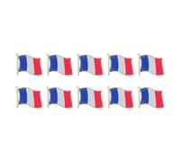 ULDIGI 10pcs French Waving Flag Lapel Pin Metal Brooch with Butterfly Clasp for Jacket Shirt International Lapel Pin Collections