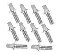 ULDIGI 10pcs Metal Drum Mount Screws Replacement Long Screws Silver-plated Iron Fine Polishing Hardware for Professional Drummers and Beginners Drum Kit Accessories