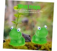 ULDIGI 10pcs Mini Resin Frogs with Blue Eyes Decorative Figurines for Moss Landscapes Home Living Bedroom Art Accents Detailed Craftsmanship