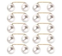 ULDIGI 10pcs Pearl Jeans Adjuster Waist Adjuster Pins Pearl Safety Pins for Jeans Button Clips Pant Hem Clips Sweater Brooch Denim Button Clothing Hem Waist Tightener