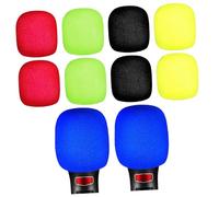 ULDIGI 10pcs Thickened Sponge Microphone Covers, Non-disposable Mic Protectors with 5 Color (black, Yellow, Red, Navy, Green), Suitable for Ktv and Home Karaoke Use