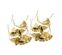 ULDIGI 120pcs Golden Christmas Bells with Rope Plastic Xmas Tree Hanging Ornaments for Holiday Decorations Wreath Making Supplies Bulk Pack for Crafting and Party Decor