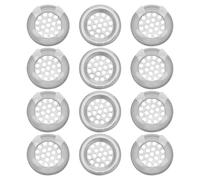 ULDIGI 12pcs Basin Trim Overflow Cover Sink Overflow Cap Cover Stainless Steel Round Elegant Design Prevent Frequent Clogs Simple Cleaning Bathroom Sink Accessories for Bathroom