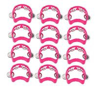 ULDIGI 12pcs Handheld Tambourine with Jingle Bells Plastic Percussion Shakers for Music Education Group Activities Parties and Classroom Rhythm Development
