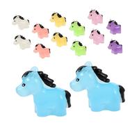ULDIGI 14pcs Mini Horse Statues Resin Figurines with Luminous Glow Dark Effect Romantic Table Decor for Bedroom Office Colorful Nighttime Animal Sculptures Gift