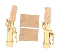 ULDIGI 1set Soprano Saxophone Neck with Cork Sheets Brass Bend and Straight Necks for Comfortable Playing Position Includes Mouthpieces and Cork Sheets