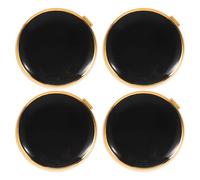 ULDIGI 2 Pairs Alloy round Cuff Links Classic Minimalist Design Black Detachable Cufflinks Prevents Irritation for Men and Women Wedding Special Occasions