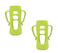 ULDIGI 2 Pcs Silicone Baby Bottle Covers Drop Resistant Feeding Bottle Sleeves for Infants Large 240ml Green Protective Covers -Free Suitable for Travel and Everyday Use
