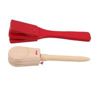 ULDIGI 2 Pcs Wooden Clapper Castanets Long Handle Percussion Instruments for Early Education Music Hardwood Rhythm Sticks for Stage Performance and Teaching