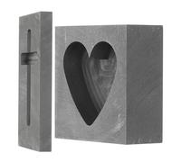 ULDIGI 2 Pieces Heart Shape Graphite Casting Molds for Gold and Copper Ingot Casting with Cross and Heart Oil Groove, Metal Jewelry Making Supplies for DIY Crafting and Refining