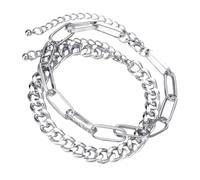 ULDIGI 2 Set Tone Chunky Foot Chain Ankle Bracelets Premium Zinc Alloy Ankle Decor Durable and Stylish Foot Chain Jewelry for Women