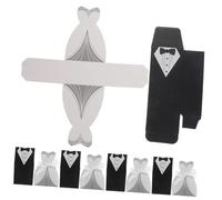 ULDIGI 200pcs Elegant Wedding Favor Boxes Bride Groom Candy Treat Holders for Party Decorations Mini Paper Tuxedo Dress Boxes for Chocolates Small Desserts Bridal Showers and Engagement