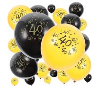 ULDIGI 20pcs 40 Birthday Balloon Gold Decor Black Balloons Gold 40 Balloons Out Door Decor 40 Birthday Balloons Funny Birthday Balloons 40 Wedding Anniversary Balloons Emulsion